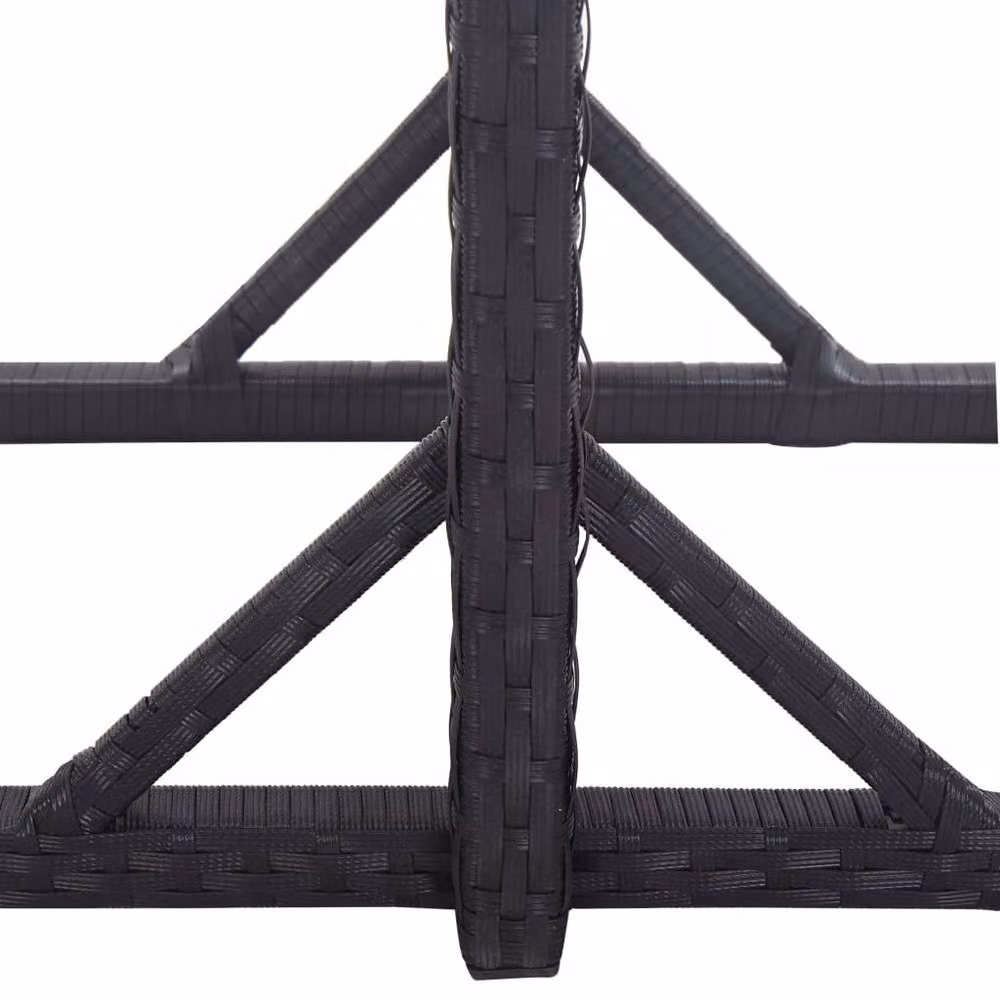 Berkfield Home Black Poly Rattan and Glass Garden Table W/D/H: 110 x 53 x 72 cm – 3