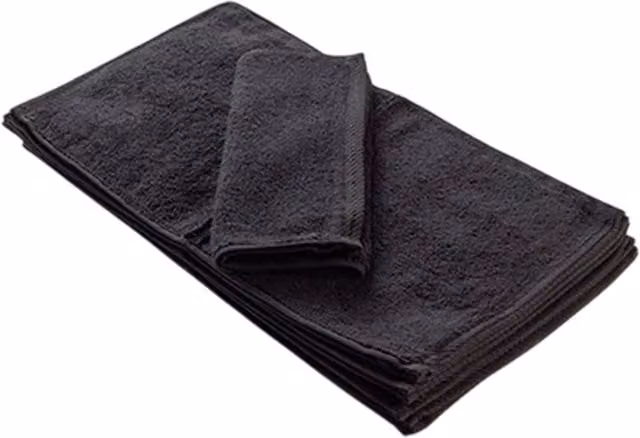 ARTG Black Cotton Terrycloth Guest Towel with Border