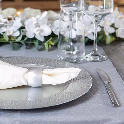 Argon Tableware Hammered Silver Melamine Charger Plate, Diameter: 33 cm – 2