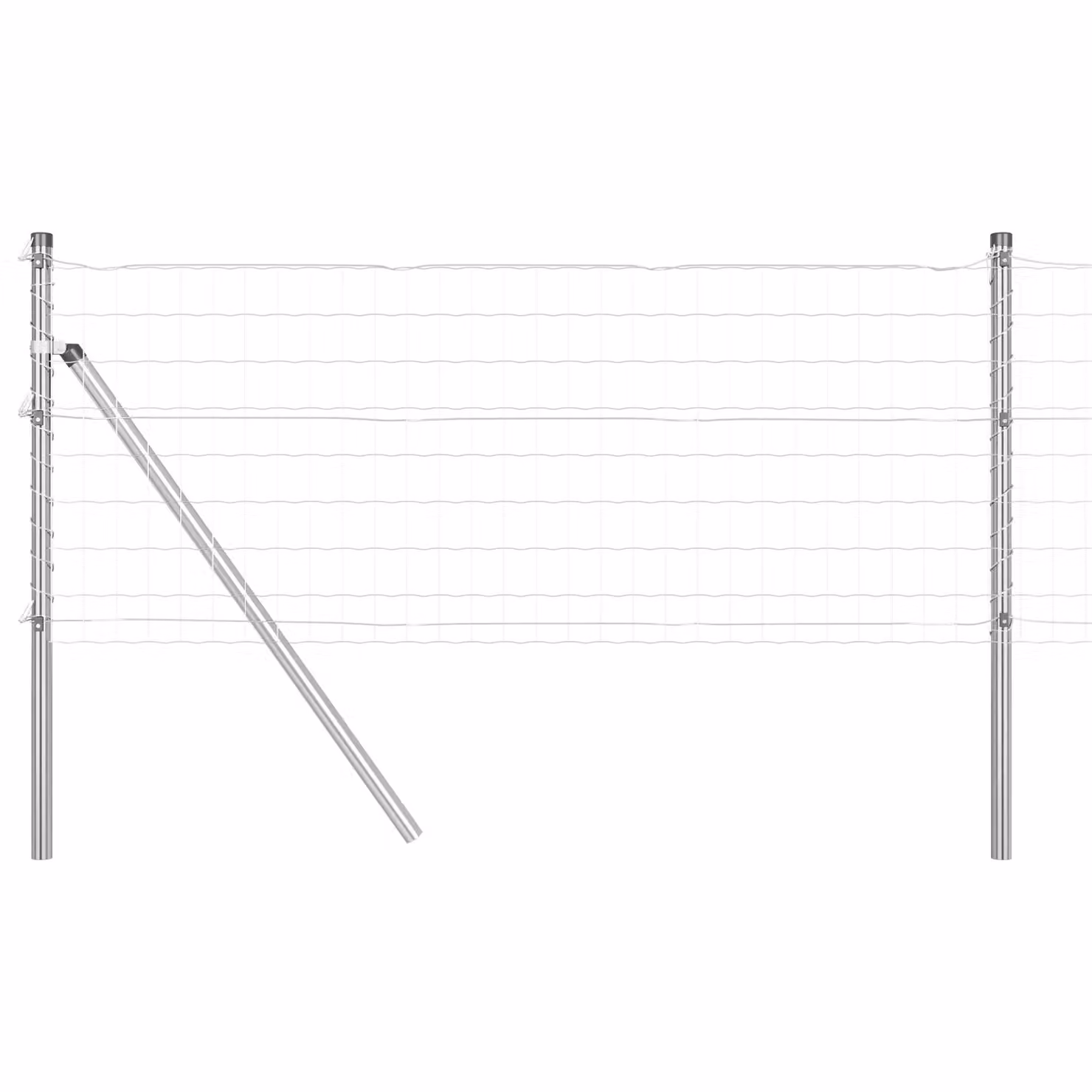 Berkfield Home Euro Fence with 13 Round Posts, Galvanised Steel, Silver/Grey, 0.4 x 25 m – 2