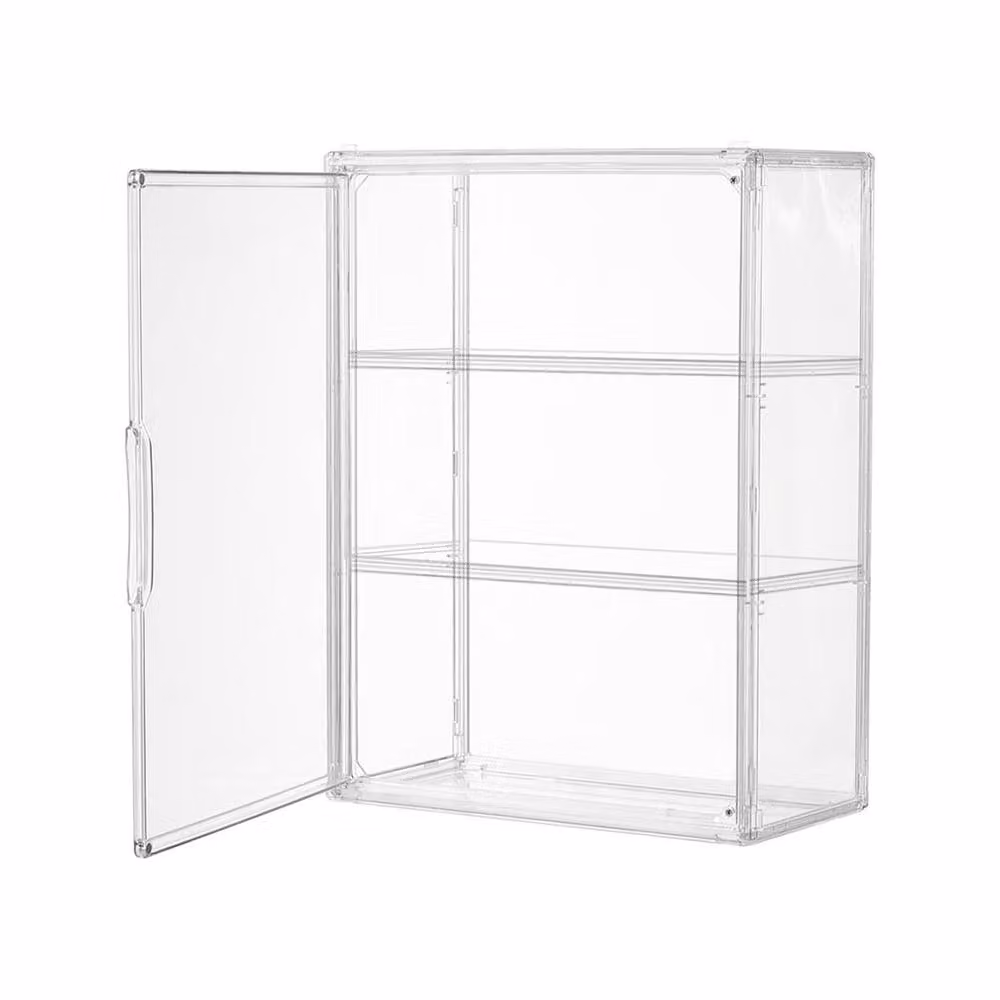 Garden Sanctuary Wall Mounted 3-Tier Transparent Storage Display Case with Glass Doors – 2