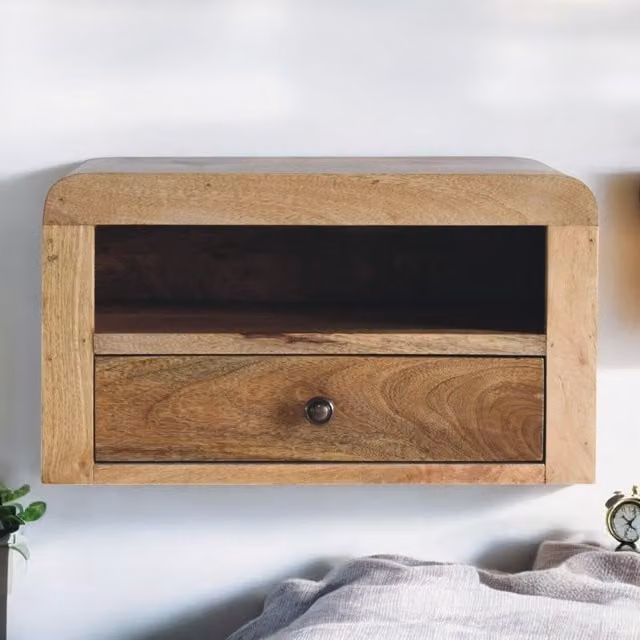 Artisan Furniture Mango Wood Floating Bedside Table in Brown