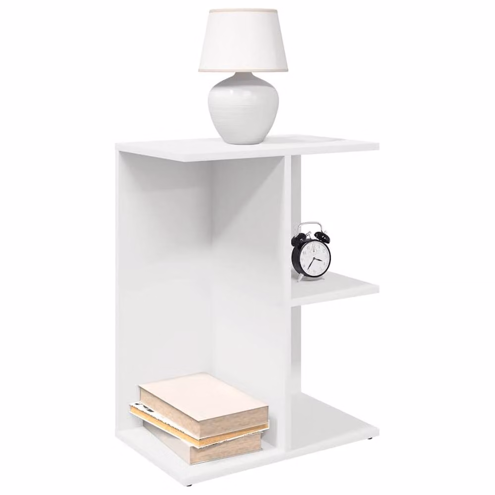 Berkfield Home Elegant Bedside Tables, 2 Piece Set in White, W/D/H: 46.5 x 29 x 61 cm