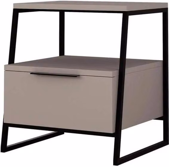 ERGOVEXA Modern 1 Drawer Bedside Table Nightstand in Black, White or Multicolour