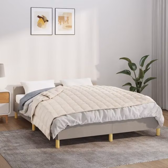 Berkfield Home Weighted Blanket, Beige, W: 138 cm x L: 200 cm, 10 kg – 1
