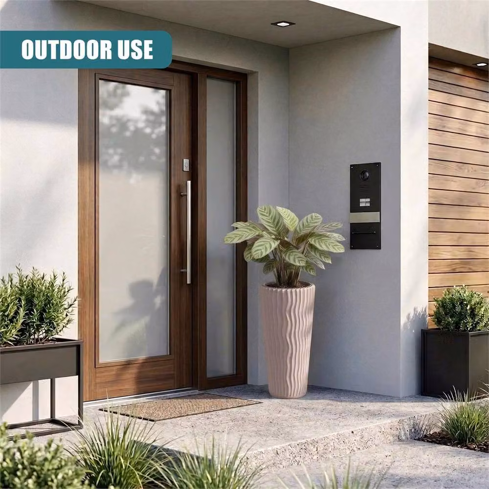 EONLION Modern Round Ceramic Tall Plant Pots with Inserts in Brown and Beige – 4