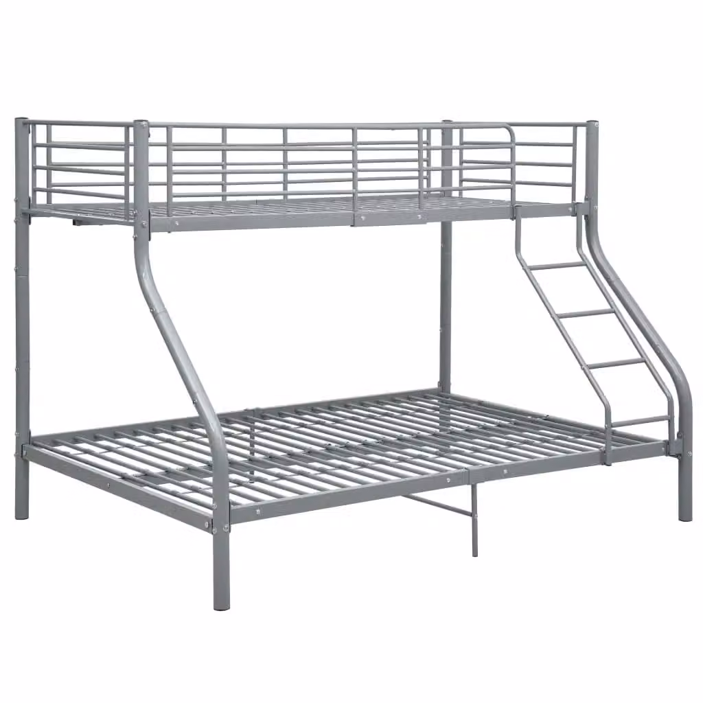 Berkfield Home Metal Bunk Bed Frame in Grey, W/D/H: 140 x 200 cm – 1