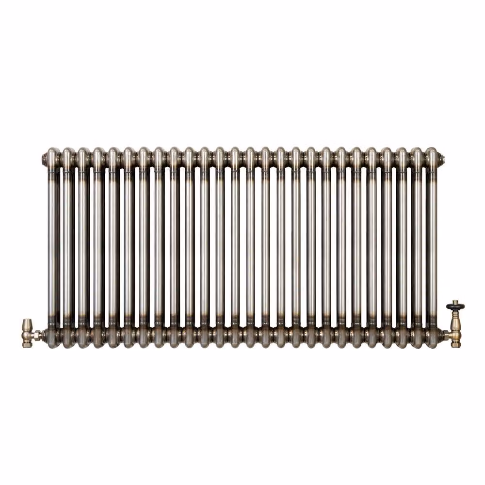 Monstershop Traditional 2 Column Steel Radiator and Valves, Silver, W: 60.0 cm, H: 119.0 cm – 2