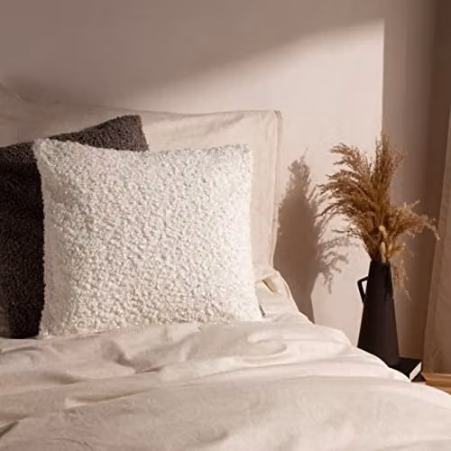 Yard Cabu Chunky Boucle Filled Square Cushion, Ecru, W: 56 cm x D: 56 cm – 3