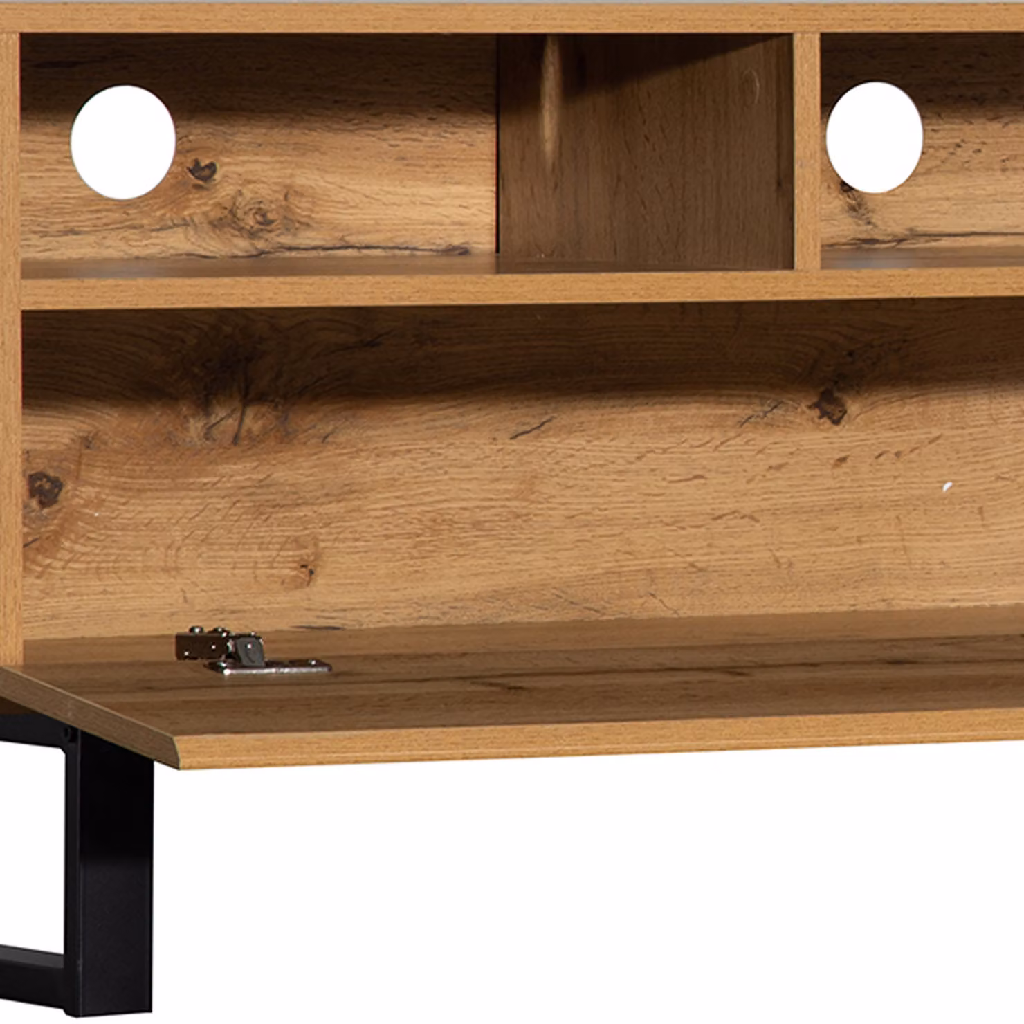 Aosom Modern Wooden TV Unit with Storage Compartments and Shelf in Natural Grain Finish, W: 180 cm, D: 50 cm, H: 38 cm – 4