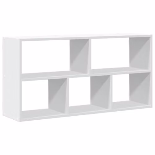 vidaXL White Wall Mounted Cube Shelf in MDF, W: 100 cm, D: 25 cm, H: 50 cm
