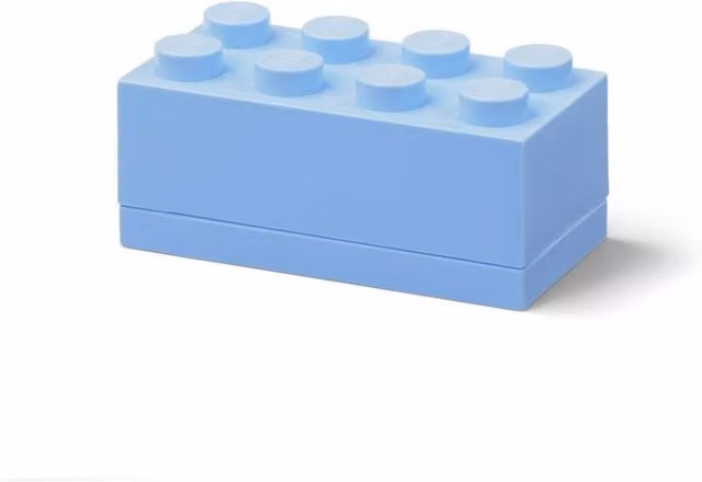 Lego Mini Box 8 Stackable Storage Brick in Light Blue