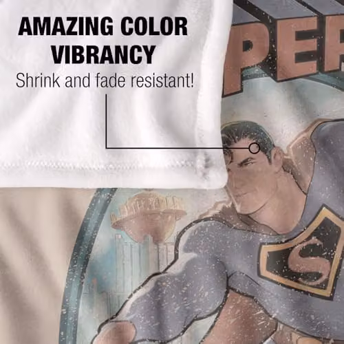 Warner Bros. Superman The Daring Exploits Super Soft Fleece Throw Blanket, Multicolour, W: 152 cm, D: 127 cm – 3