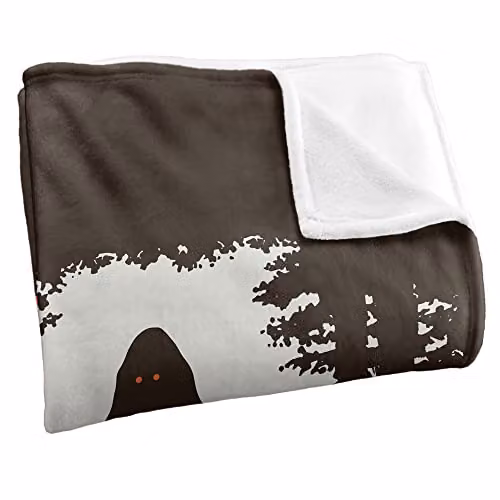 Bcreative Ephemera Bigfoot Dont Stop Believing Super Soft Fleece Throw Blanket, White, W: 152 cm, D: 127 cm – 2