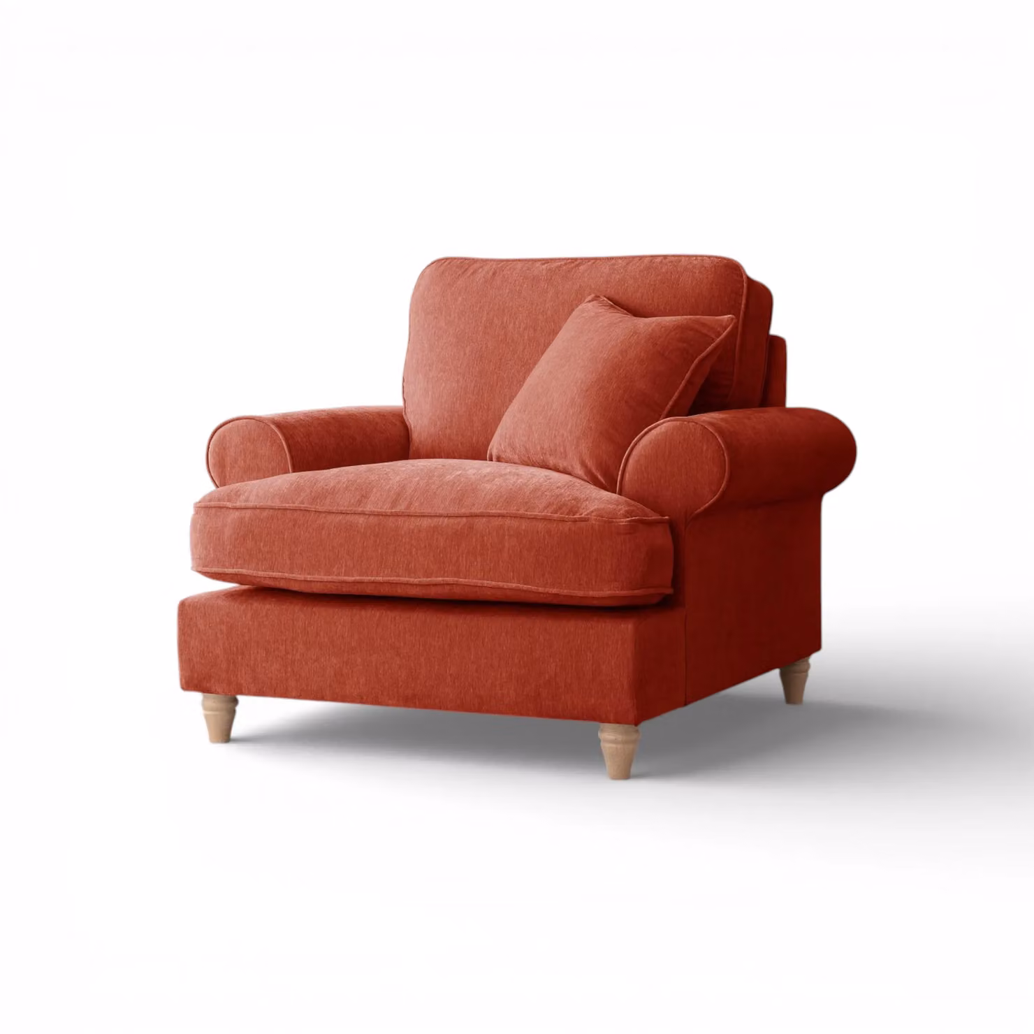 The Great Sofa Company Ezra Textured Velvet Armchair in Terracotta – 2