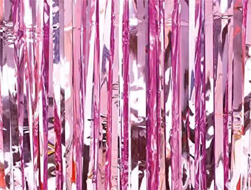 Netagon Shimmer Tinsel Curtain, Pink, W: 100 cm, H: 250 cm – 3