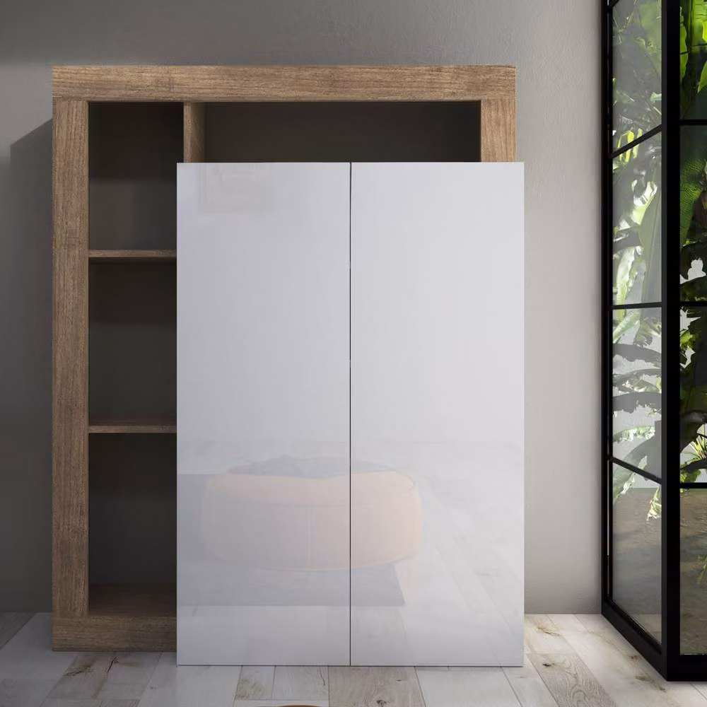 CALICOSY Hamburg Shoe Cabinet in White, Capacity for 20 Pairs, H: 138.5 cm – 2