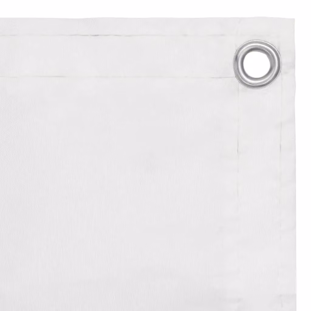 Berkfield Home White Balcony Screen in Oxford Fabric, W: 120 cm, D: 400 cm