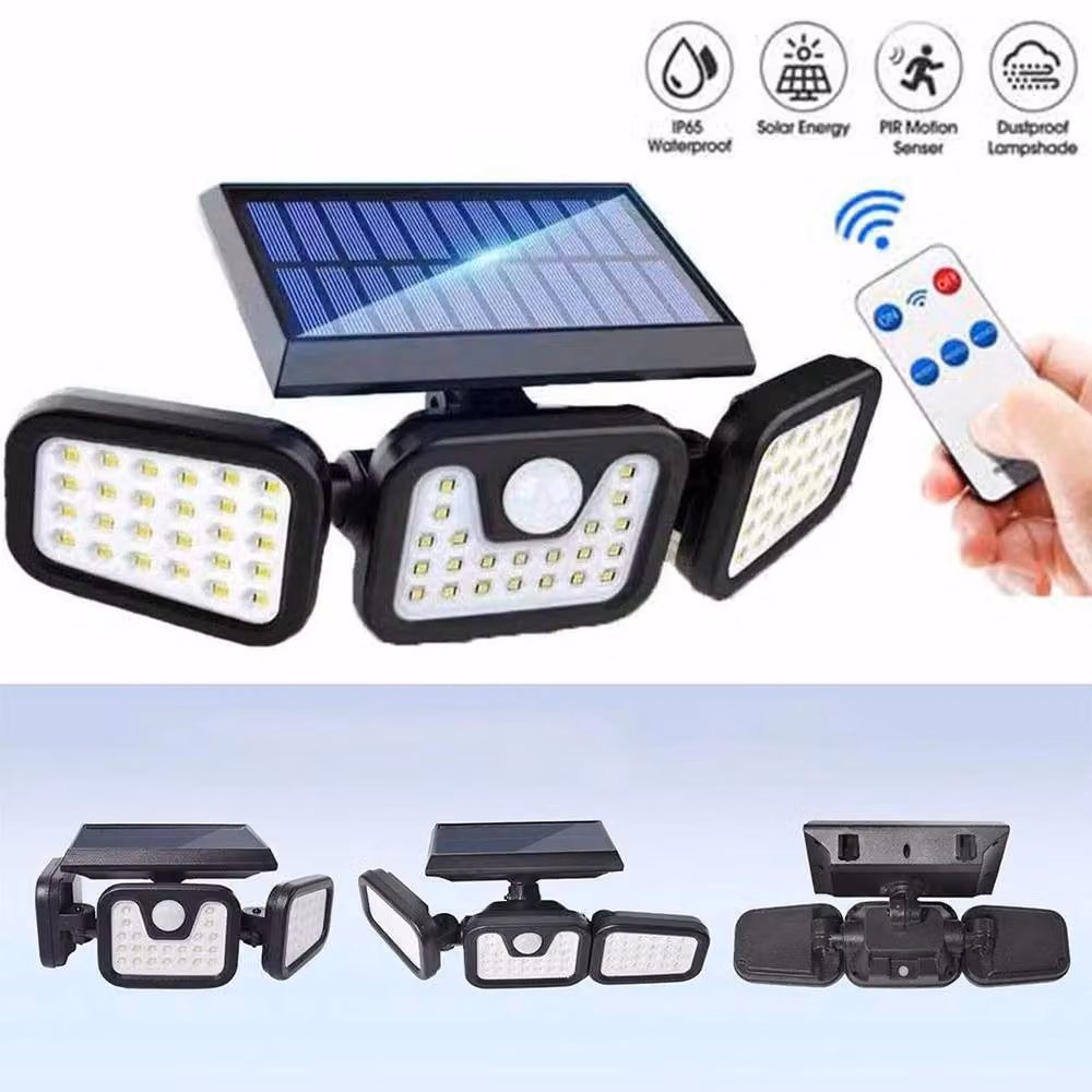 Kelvenix Pack of 1 Solar LED Motion Sensor Outdoor Security Floodlight in Black – 5