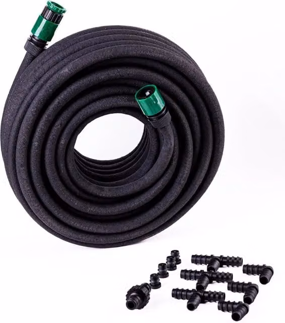 Garden Gear Black Soaker Hose Kit with Connectors, 50m