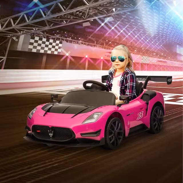 AIYAPLAY Licensed Maserati GT2 12V Electric Ride on Car with Remote Control, Pink