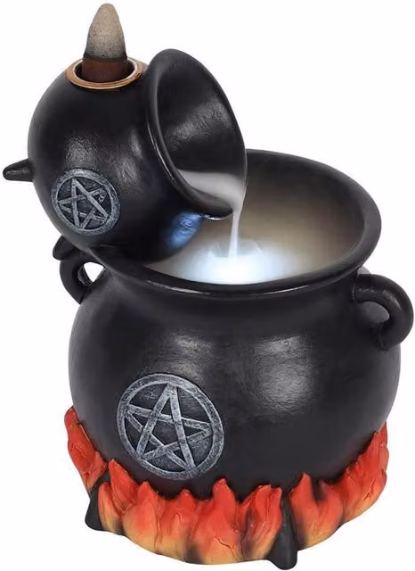 Something Different Cauldron Backflow Incense Burner in Black, W/D/H: 16 x 16 x 13 cm