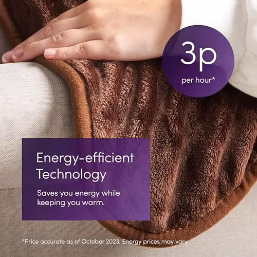 Emperial Luxury Heated Fleece Blanket in Brown, W/D/H: 160 x 130 cm – 4