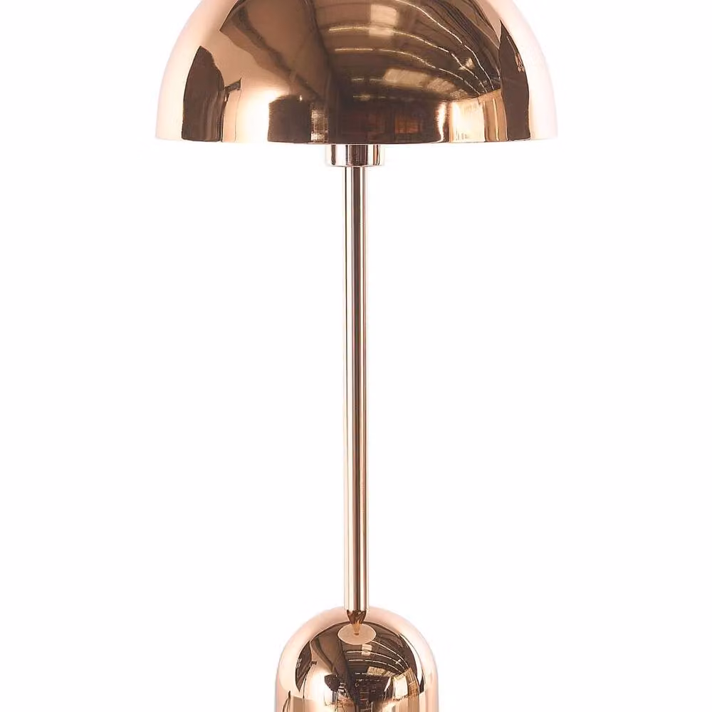 Wyld and Coco Copper Round Shade Table Lamp with Slim Metal Base – 2