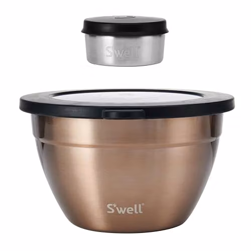 S'well Pyrite Salad Bowl Kit in Gold, 1.9L – 3