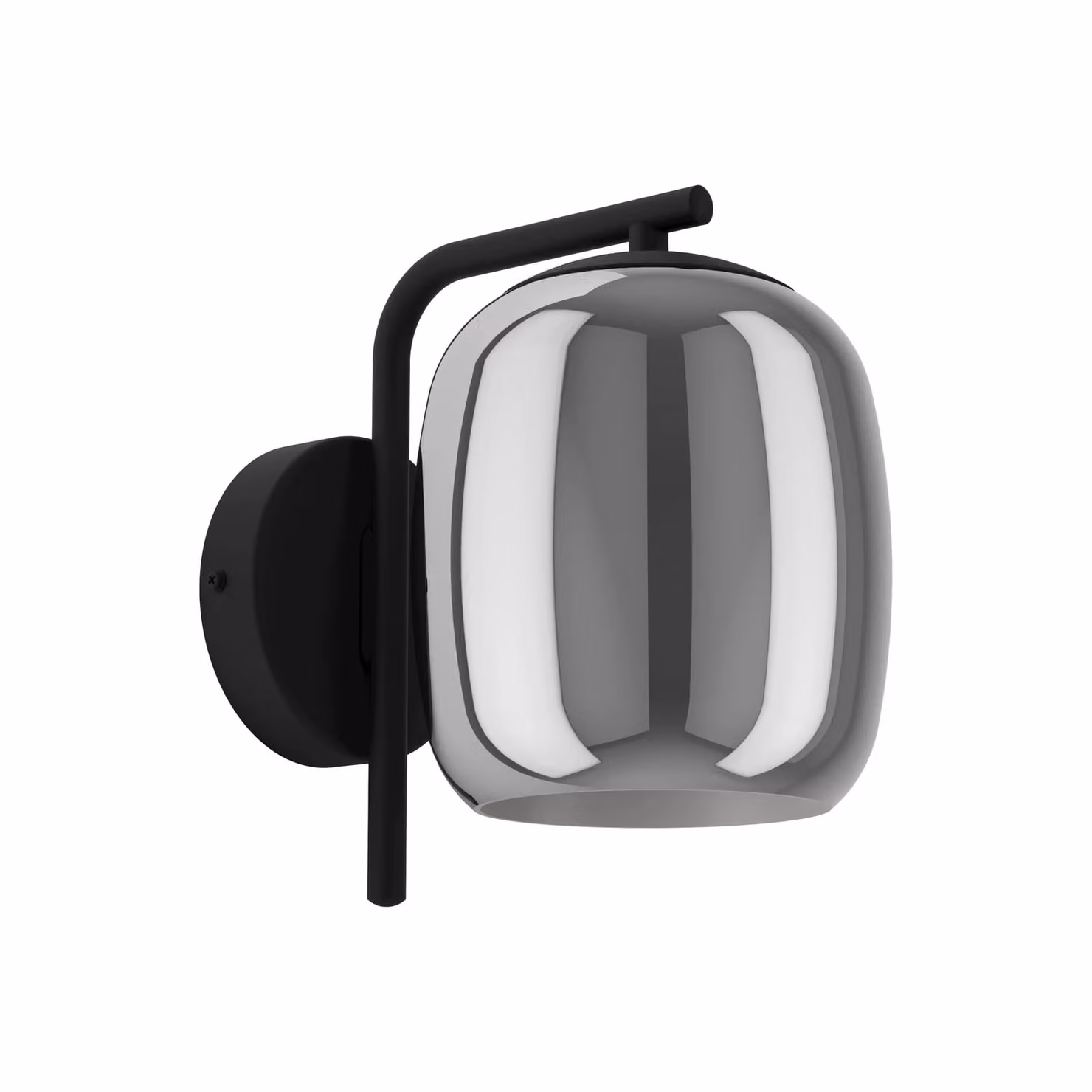 Eglo Ciampino Modern Black Steel and Transparent Glass Wall Light
