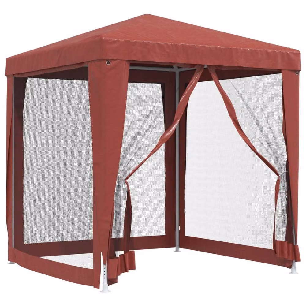Berkfield Home Red Party Tent with 4 Mesh Sidewalls, W/D: 200 x 200 cm – 3