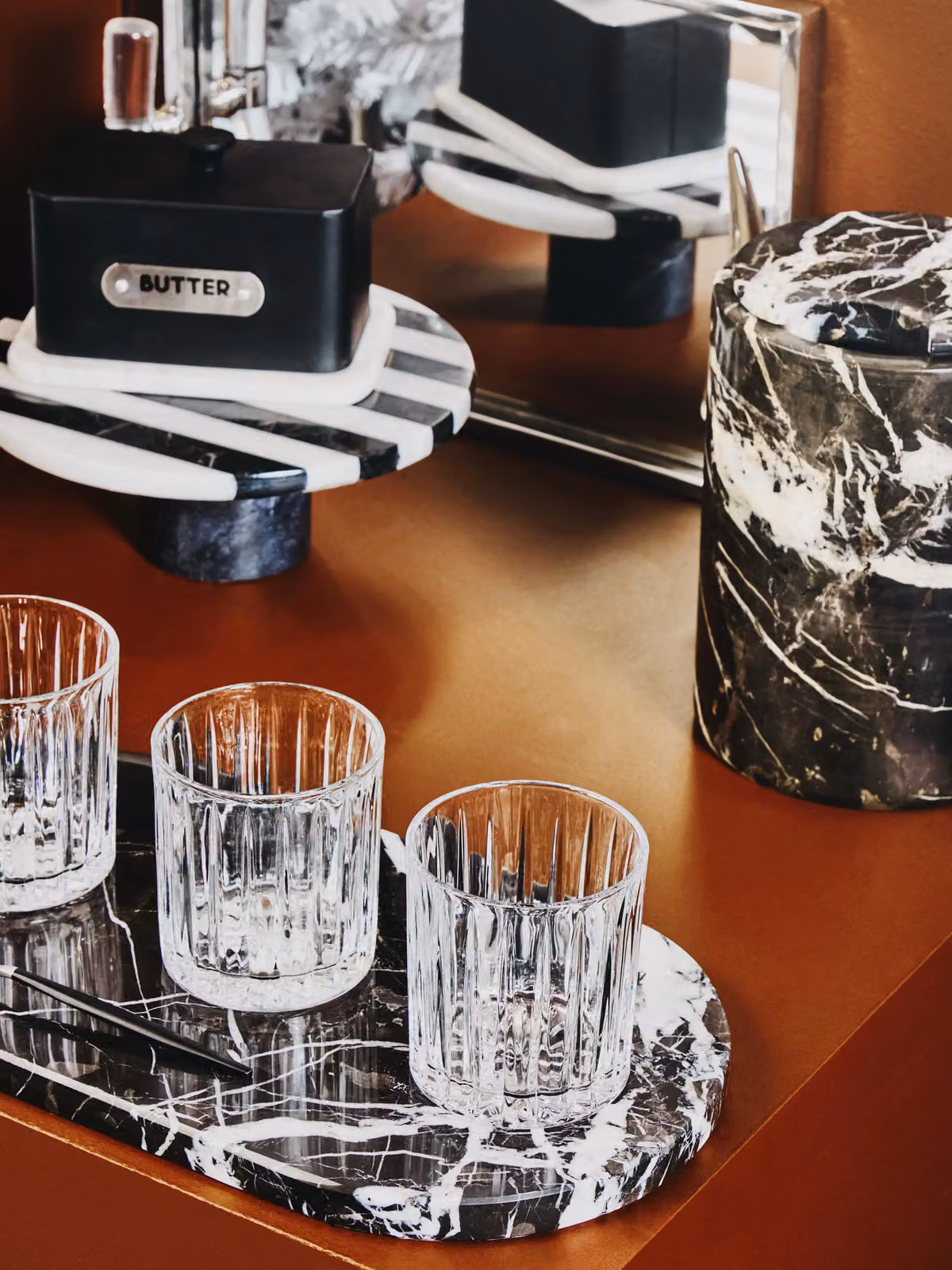 Orsina Beaufort Set of 4 Striped Crystal Large Tumblers, 350 ml, Transparent – 2