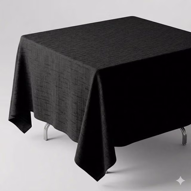 Luxury Living Black Linen-Look Square Tablecloth, Easy-Care and Stain-Repellent, 135 x 135 cm – 1