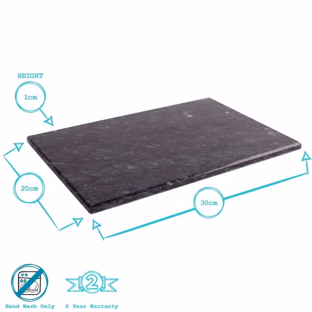 Argon Tableware Black Marble Rectangular Chopping Board with Non-Slip Feet, W: 30 cm, D: 20 cm – 2
