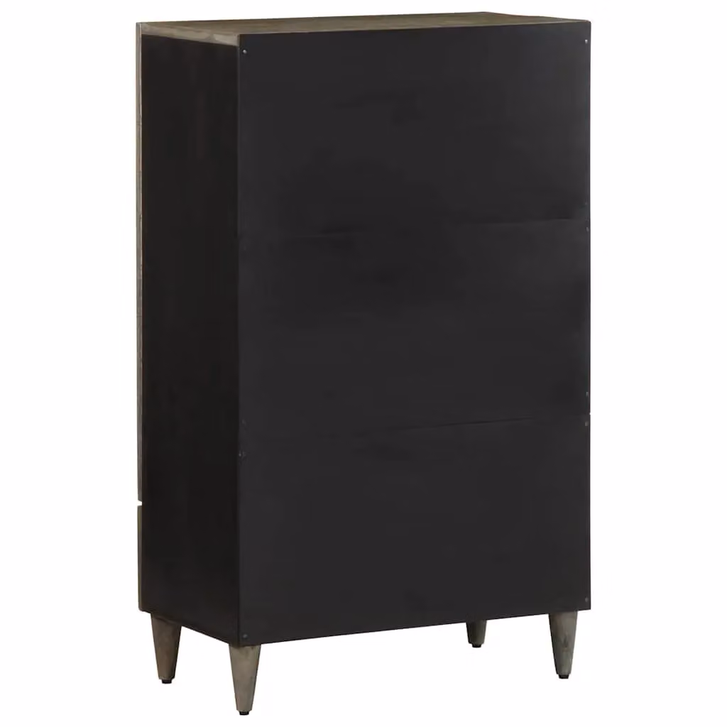 Berkfield Home Mango Wood Highboard in Black, W/D/H: 60 x 33 x 110 cm – 5