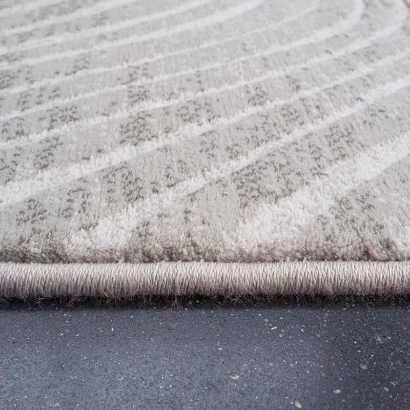 The Rug Shop UK Cream Modern Abstract Optical 3D Easy To Clean Area Rug, W: 160 cm, L: 230 cm – 2