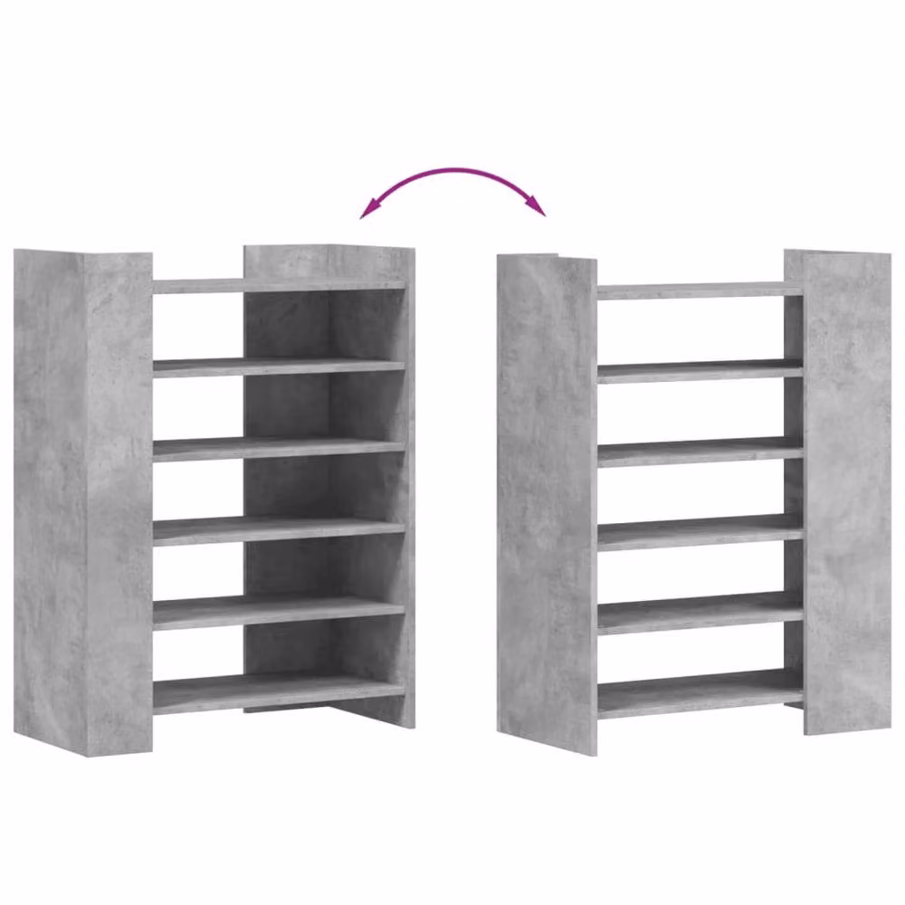 Berkfield Home Shoe Cabinet in Concrete Grey, W/D/H: 74.5 x 37.5 x 100 cm – 4