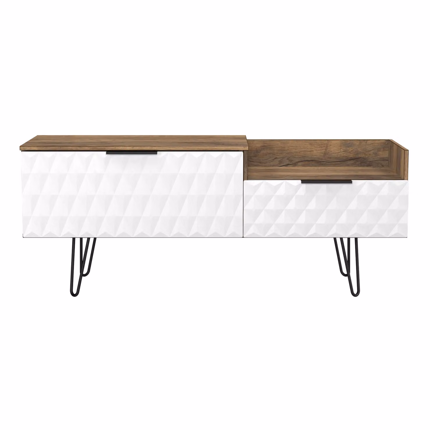 2 U Islay Ready Assembled Modern 2 Drawer Coffee TV Unit in White – 2