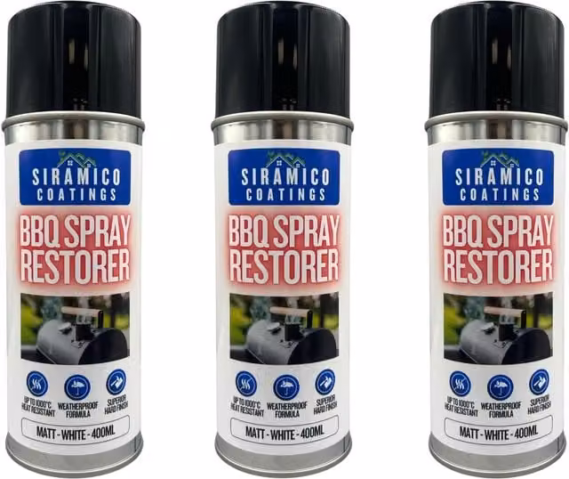 SIRAMICO COATINGS White Opaque Spray Paint for BBQ, Firepit and Smoker