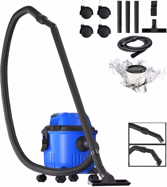 NESTLUNE Blue Wet and Dry Valeting Machine Carpet Washer and Vacuum with Blow Function, W/D: 100 x 60 cm