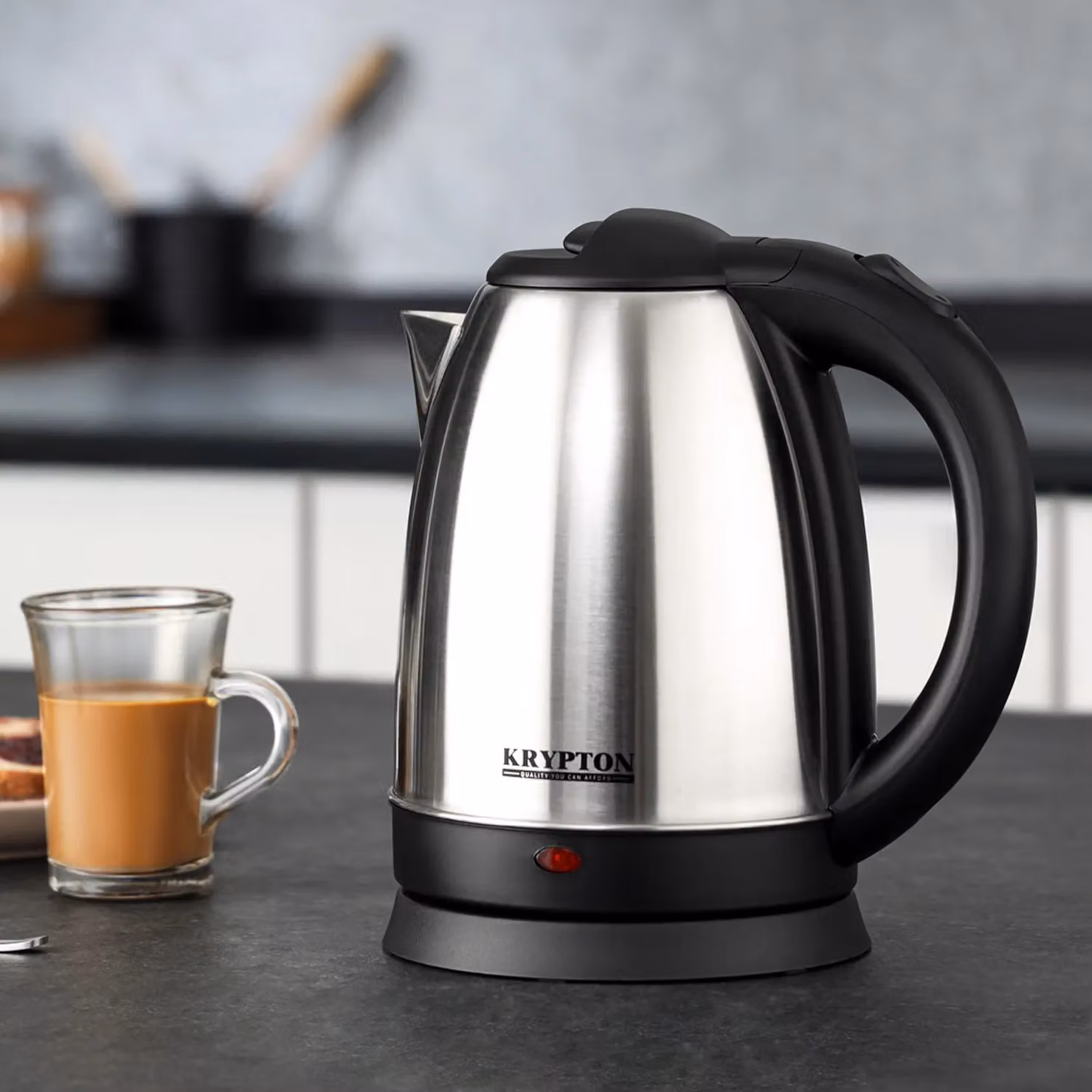 Krypton 1.8L Cordless Stainless Steel Jug Kettle in Silver – 2