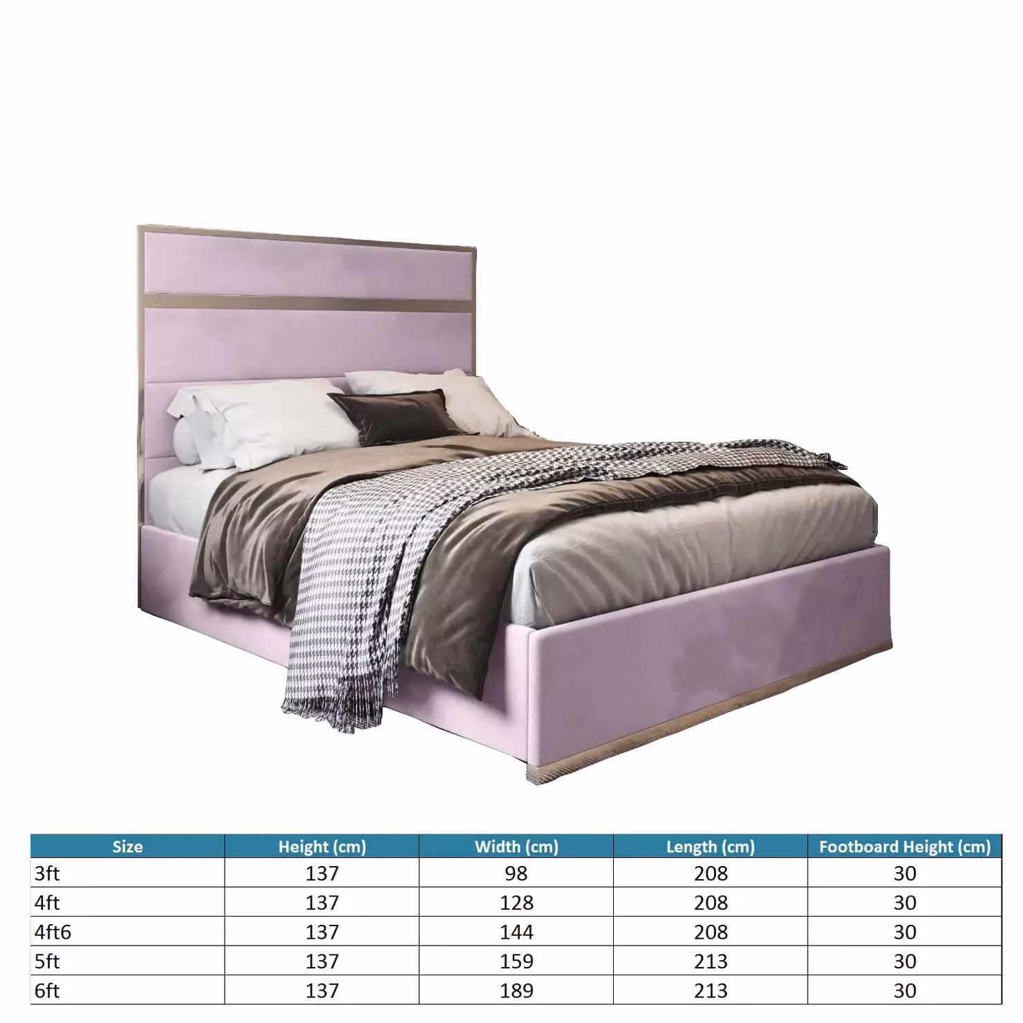 KDMD Bentley Super King Upholstered Velvet Bed Frame in Pink – 4