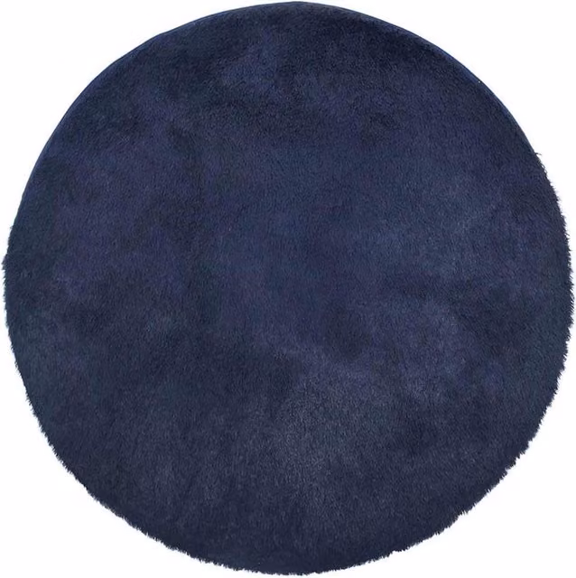 Berkfield Home NAVARRA Navy Blue Shaggy High Pile Polyester Square Rug, W: 100 cm x D: 100 cm