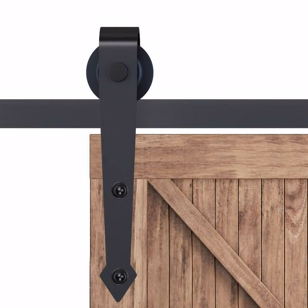 STILVORA Sliding Door Kit for Single Wooden Door in Brown Carbon Steel – 3