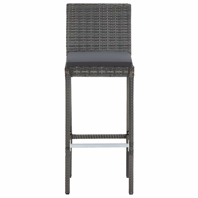 Berkfield Home 9 Piece Grey Poly Rattan Garden Bar Set with Cushions
