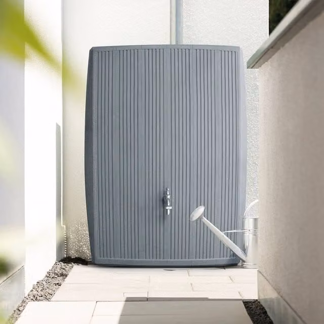 Charles Bentley Modern Grey Freestanding Plastic Rain Barrel