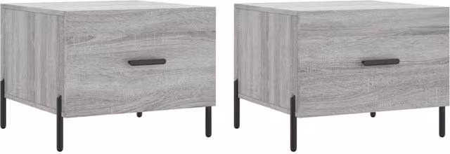 Berkfield Home Set of 2 Modern Square Coffee Tables in Grey Sonoma, W/D/H: 50 x 50 x 40 cm – 1