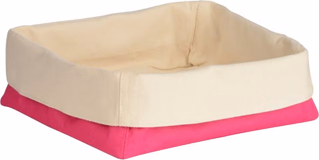 Orsina Large Handwoven Rectangular Willow Bread Basket with Pink and Cream Fabric Liner