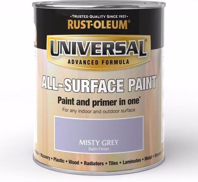 Rust-Oleum Universal Opaque Spray Paint in Misty Grey Satin Gloss