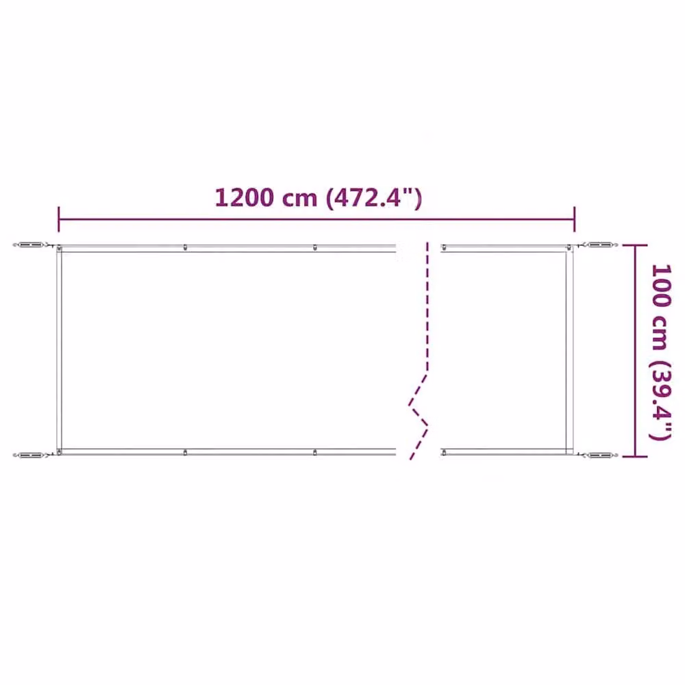 Berkfield Home Vertical Awning in Burnt Orange Oxford Fabric, W/H: 1200 x 100 cm – 6